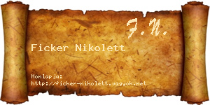 Ficker Nikolett névjegykártya